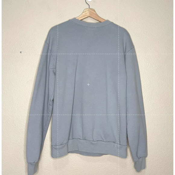 Morgan Stewart Sweatshirt Lt Blue Round Neck Oversized Pullover Athleisure Relax - Picture 10 of 11